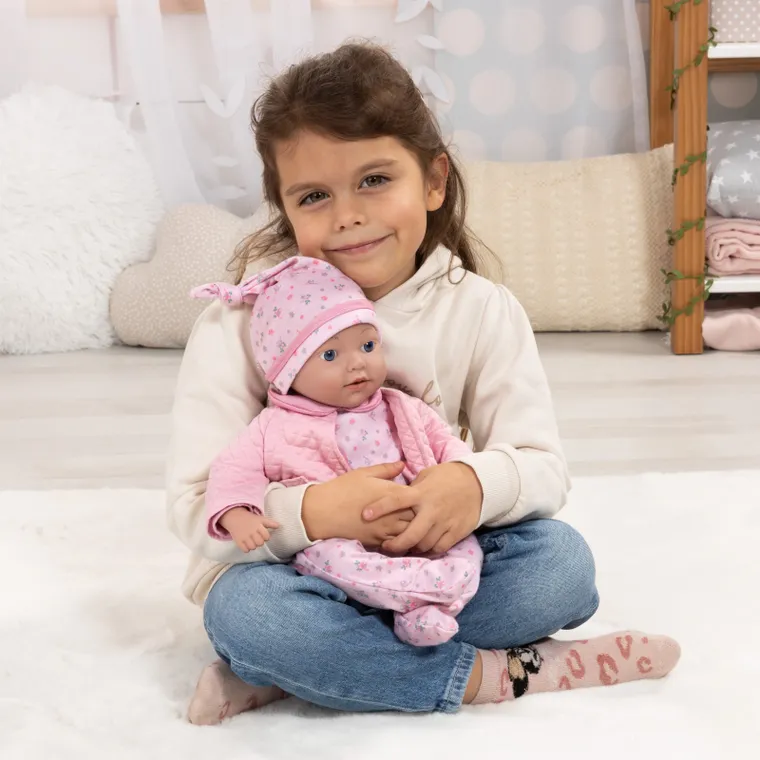 Bayer Design, Reborn, lalka bobas z butelką i smoczkiem, 38 cm