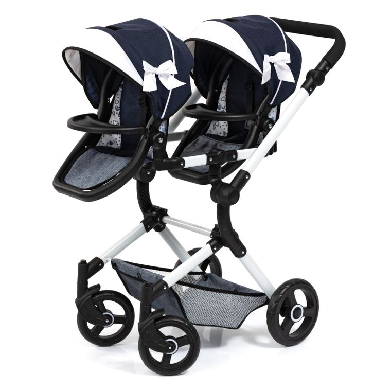 Bayer Design, Twin Neo, bliźniaczy wózek dla lalek, niebieski