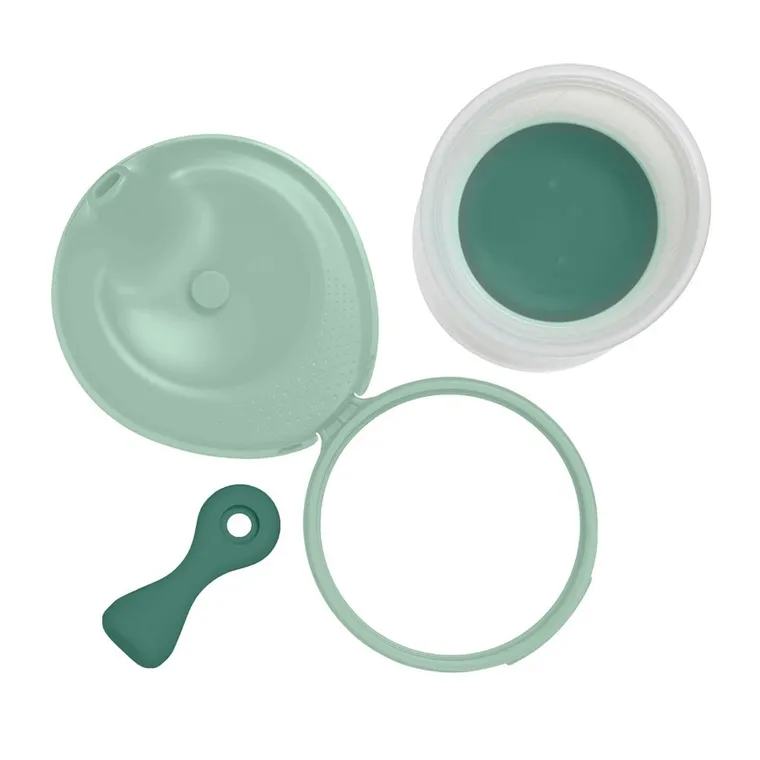 b.box, Fill+feed, silikonowa miseczka z pokrywką do karmienia, Sage