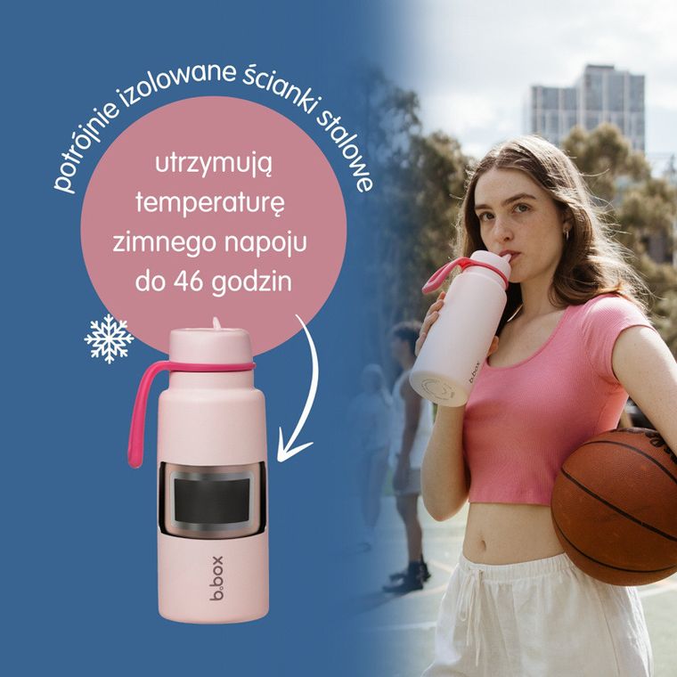 b.box, Lemon Twist, butelka termiczna ze składanym ustnikiem, stal nierdzewna, 1l