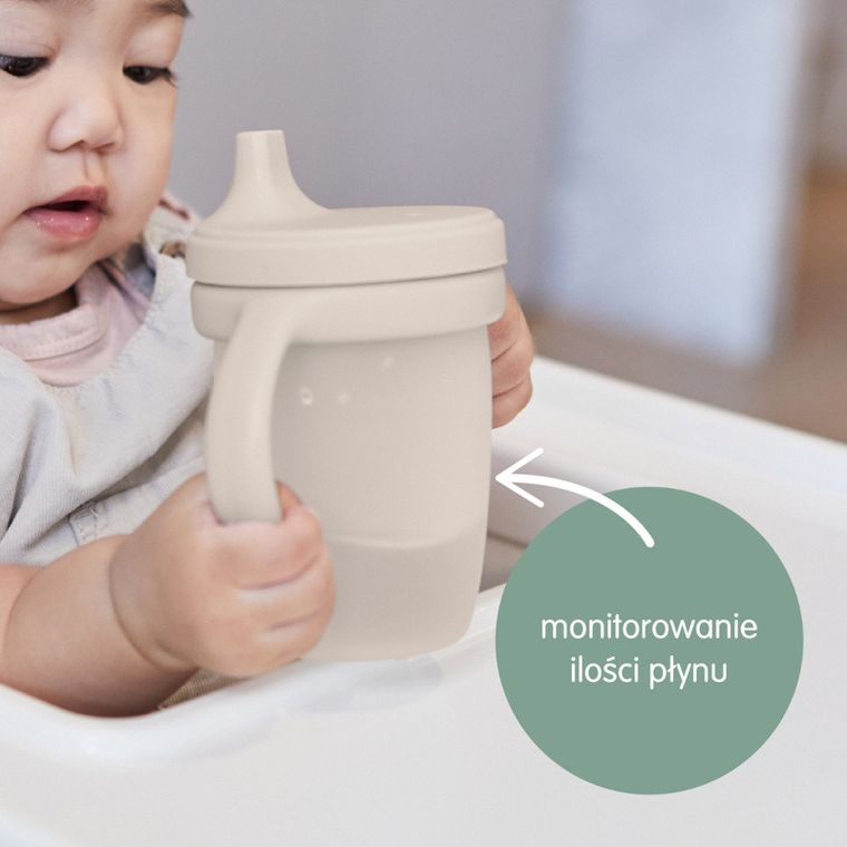 b.box, silikonowy kubek z ustnikiem, różowy