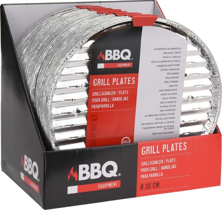 BBQ Line, aluminiowe tacki na grilla, średnica 34 cm, 3 szt.