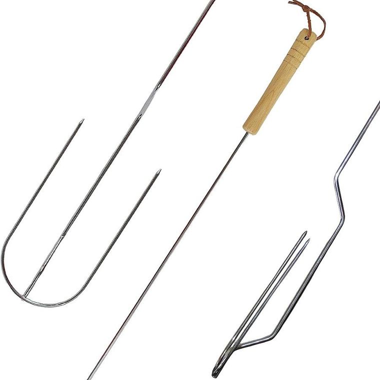 BBQ Line, widelec ogniskowy z drewnianą rączką, 100 cm