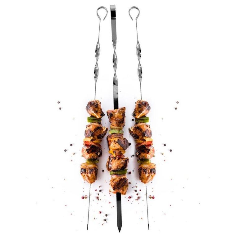 BBQ, szpikulce do szaszłyków, 3 szt., 45 cm