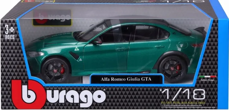 Bburago, Alfa Romeo Giulia GTA Metal, model pojazdu, green, 1:18