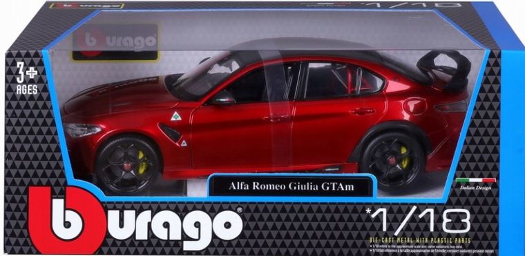 Bburago, Alfa Romeo Giulia GTAM Metal, model pojazdu, red, 1:18