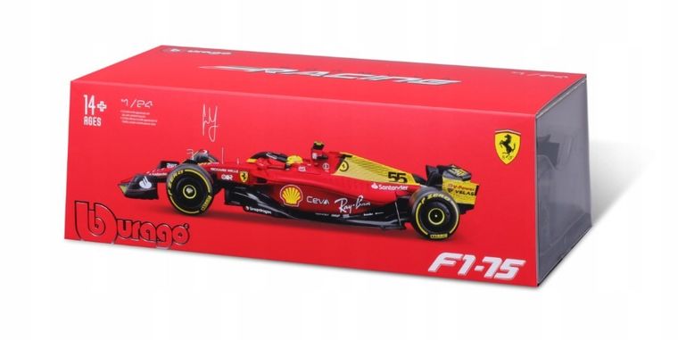 Bburago, Ferrari F1-75 Monza 2022 #55, model pojazdu, yellow, 1:24
