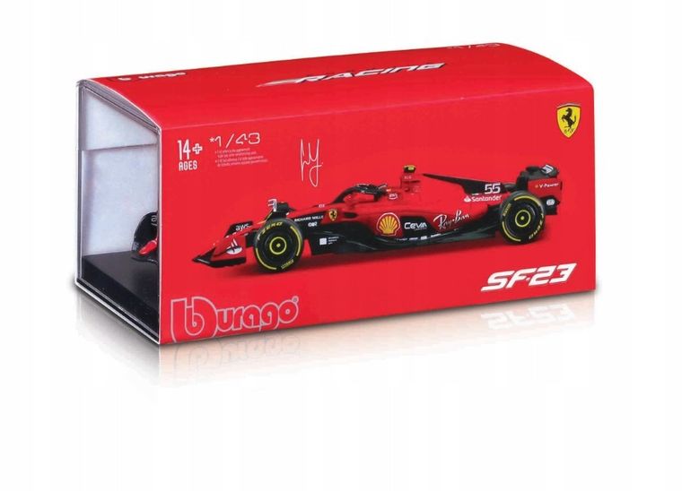 Bburago, Ferrari Racing, 2023 Season #55 Sainz, model pojazdu, 1:43