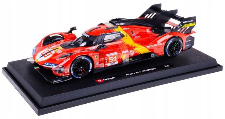 Bburago, Ferrari Racing, 499P LMH Red #51, model pojazdu, 1:18