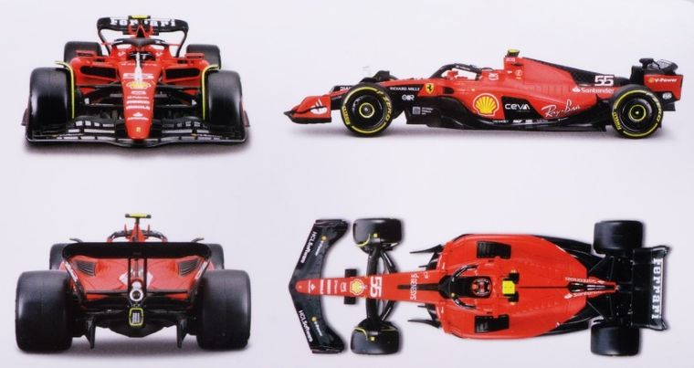 Bburago, Ferrari SF-23 Carlos Sainz, Bolid F1, model pojazdu do złożenia, 1:24