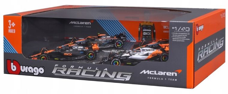 Bburago, Formula Racing, McLaren MCL36 MCL60, #4 Lando Norris, bolidy F1, modele pojazdów, 1:43