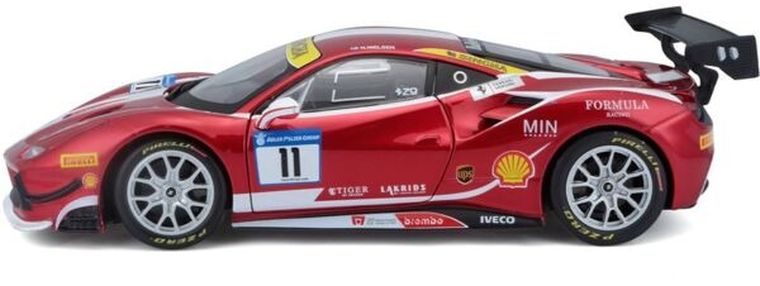 Bburago, Racing, Ferrari 488 Challenge, model do składania, czerwony, 1:24
