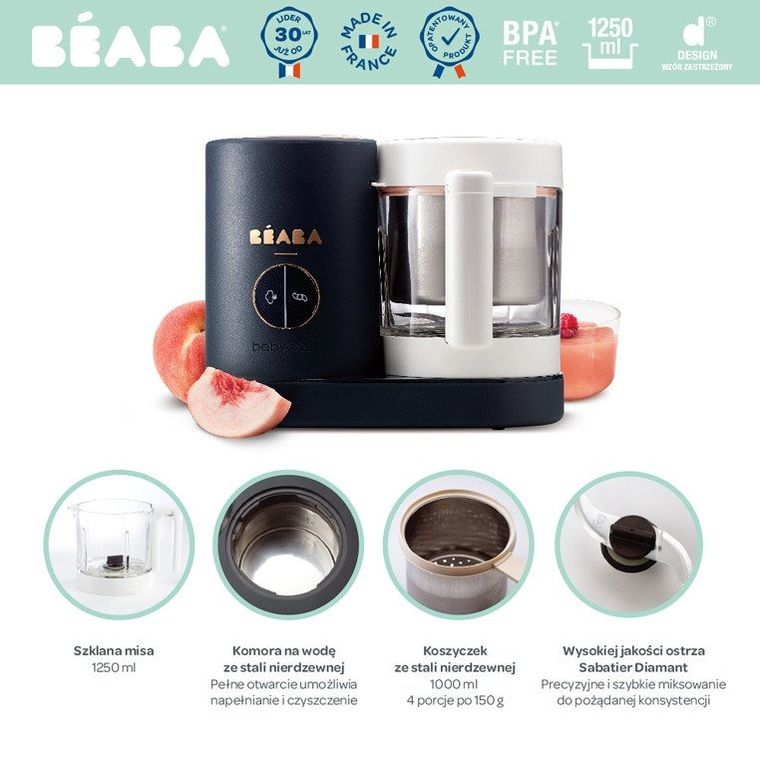Beaba, Babycook Neo, wielofunkcyjne urządzenie do przygotowywania posiłków, Night Blue