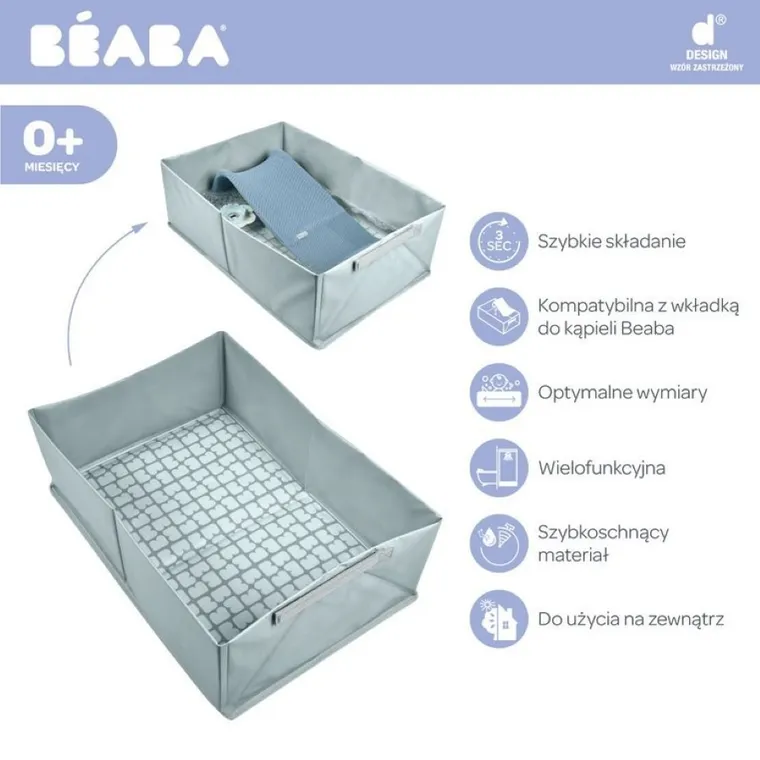 Beaba, Cameleo Pop Up Bath, składana wanienka, green blue