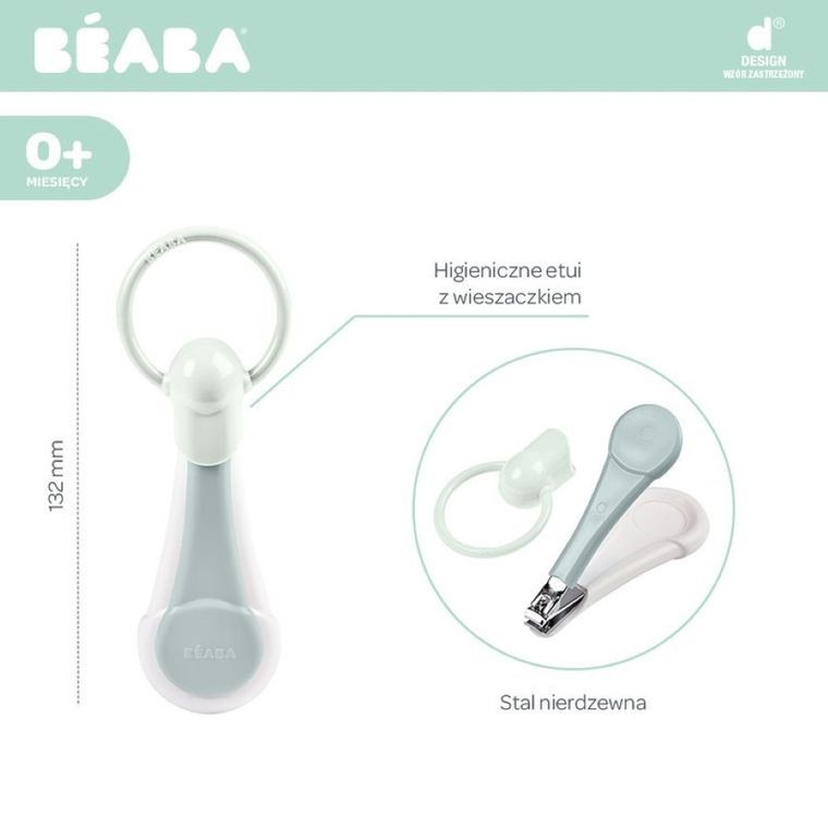 Beaba, cążki do paznokci w etui, Green Blue