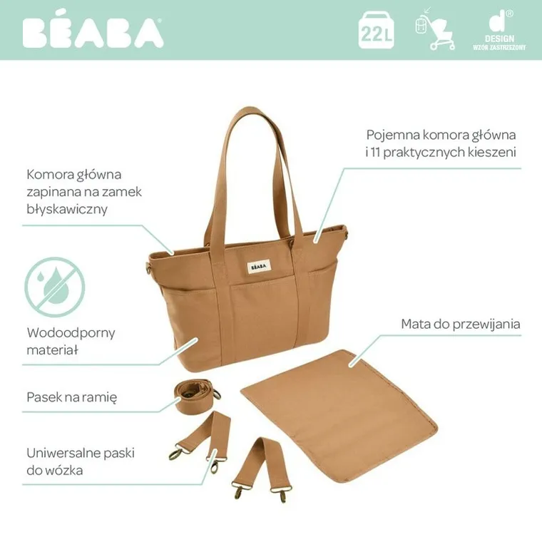 Beaba, Madrid, torba dla mamy, ochre