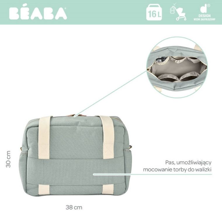 Beaba, Paris, torba dla mamy, Sage green