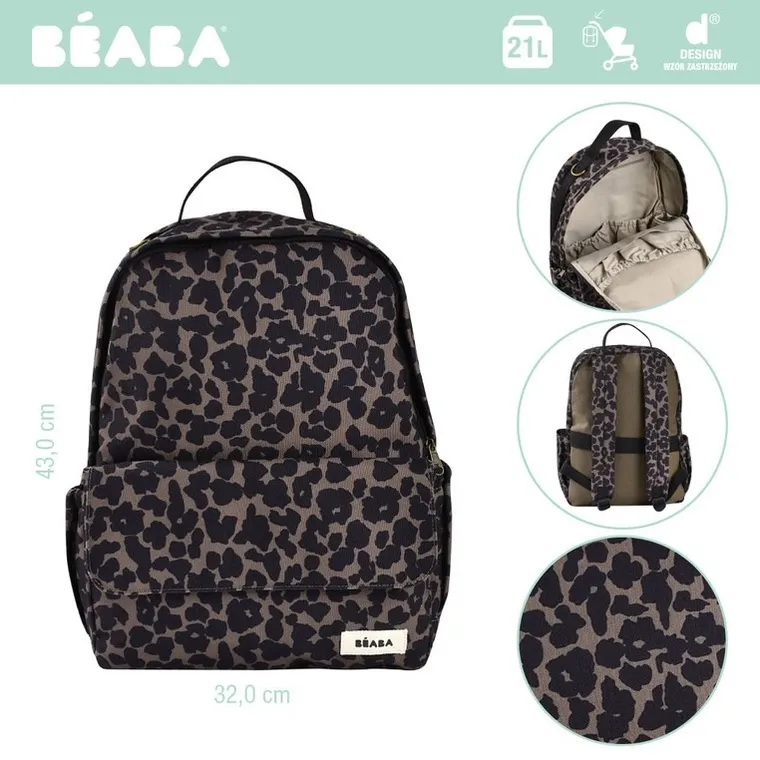 Beaba, Tokyo, plecak dla mamy, leopard