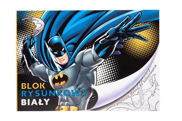 Beniamin, Batman, blok rysunkowy, A4, 20 kartek, biały