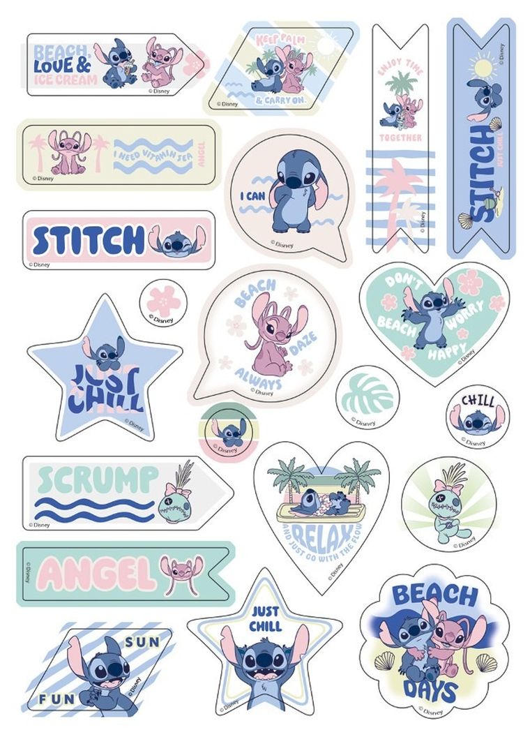 Beniamin, Lilo i Stitch, naklejki ozdobne, 63 elementy