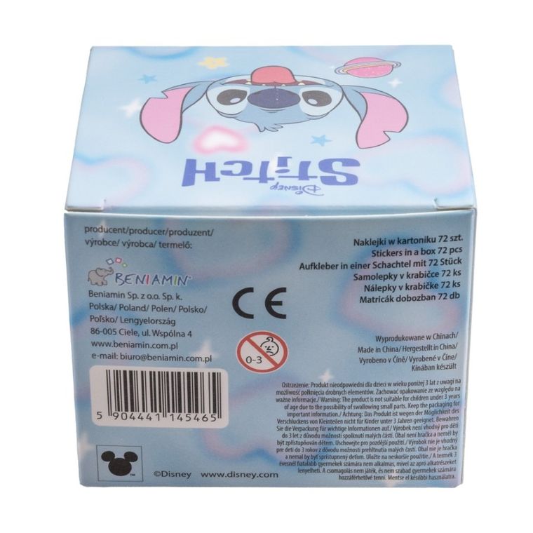 Beniamin, Lilo i Stitch, naklejki w kartoniku, 72 elementy