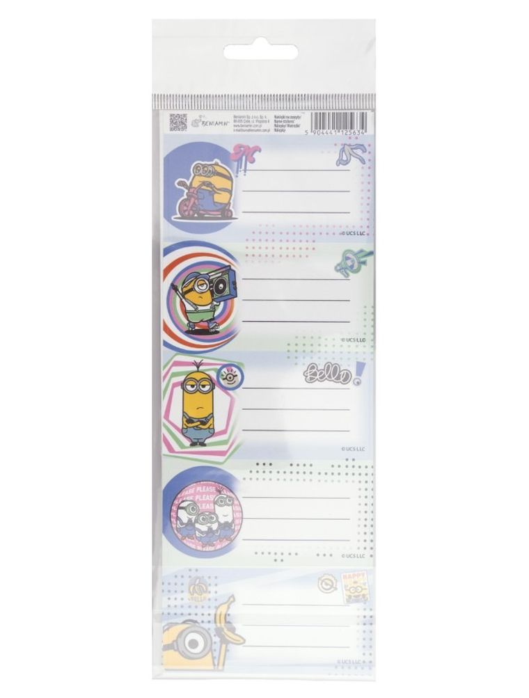 Beniamin, Minionki, naklejki na zeszyty