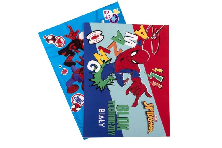 Beniamin, Spider-Man, blok techniczny, A4, 10 kartek, biały