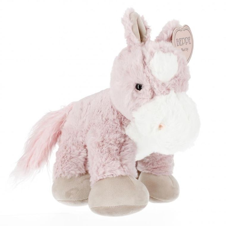 Beppe, Osiołek Ricardo, maskotka, różowy, 30 cm