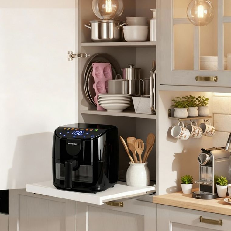 Berdsen, frytkownica beztłuszczowa, air fryer, 1500W, czarny, 4l, BD-658