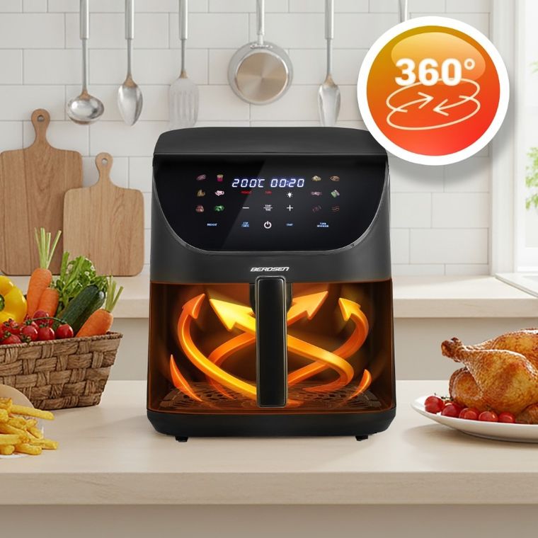 Berdsen, frytkownica beztłuszczowa, air fryer, czarny, BD-660