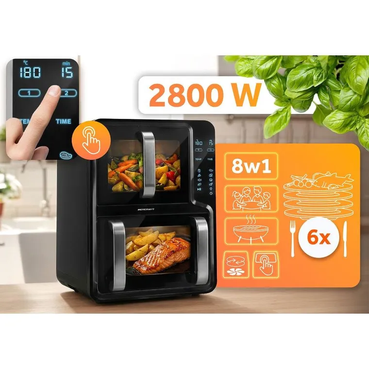 Berdsen, frytkownica beztłuszczowa, dwukomorowa, 12l