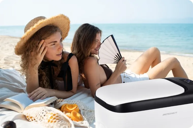 Berdsen, Icemax 401, lodówka kompresorowa turystyczna, biała, 21l