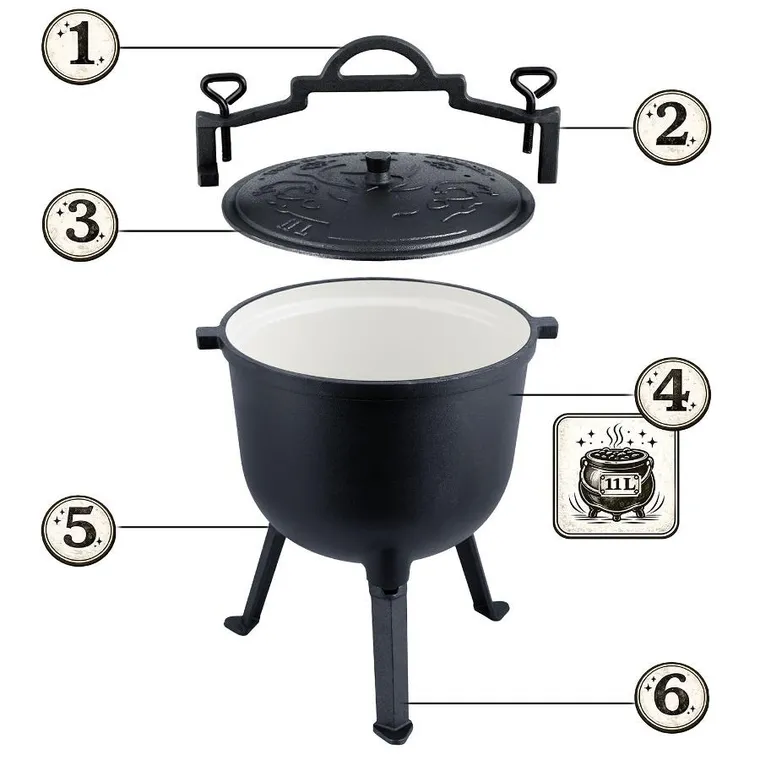 Berdsen, kociołek żeliwny, emaliowany, 11l