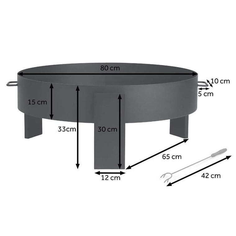 Berdsen, palenisko ogrodowe, 80 cm