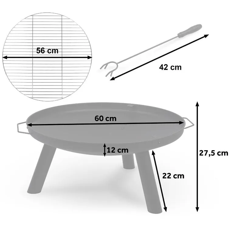 Berdsen, palenisko ogrodowe z rusztem 60 cm Berdsen BD-881