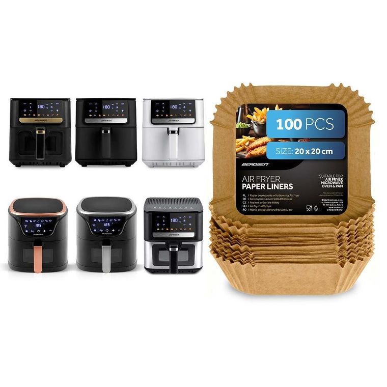 Berdsen, papier do pieczenia, wkładki do frytkownicy, 20 cm, 100 szt.