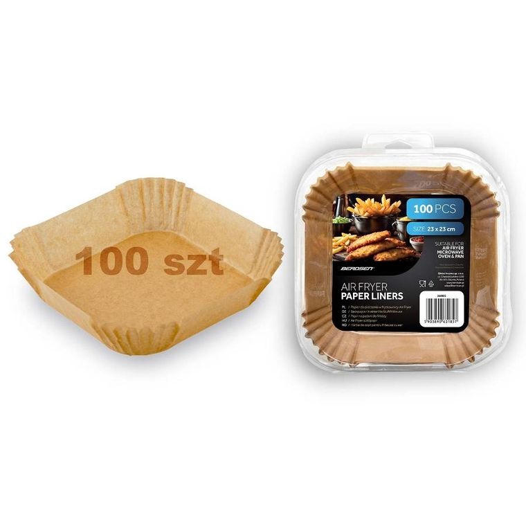 Berdsen, papier do pieczenia, wkładki do frytkownicy, 23 cm, 100 szt.