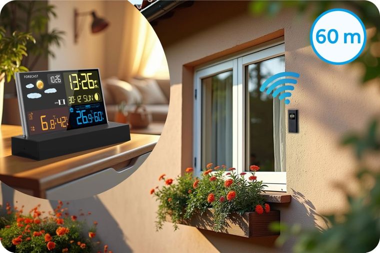 Berdsen, stacja pogodowa z wyświetlaczem BD-912, czarna