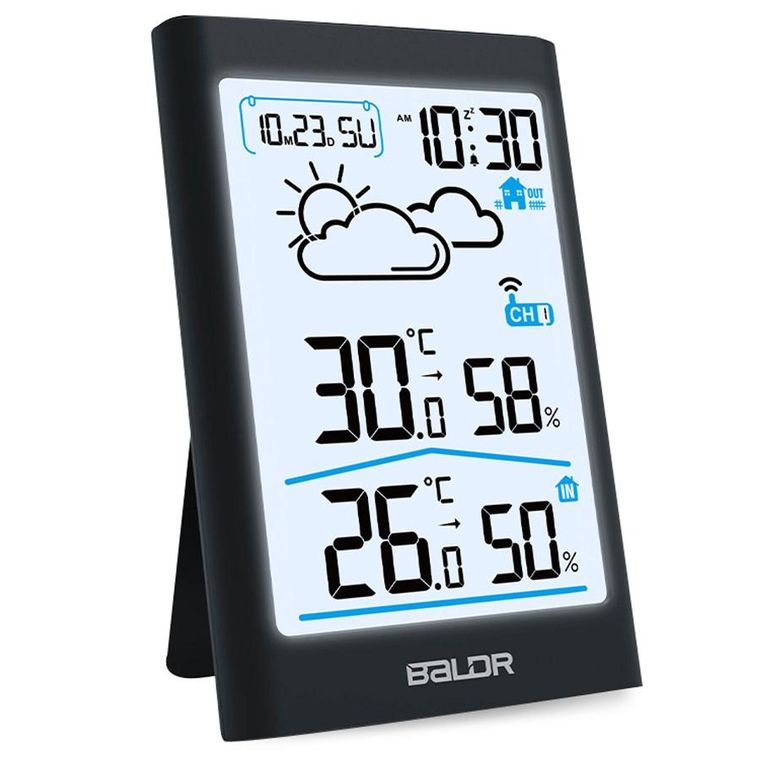 Berdsen, stacja pogodowa z wyświetlaczem, czarna, BD-911