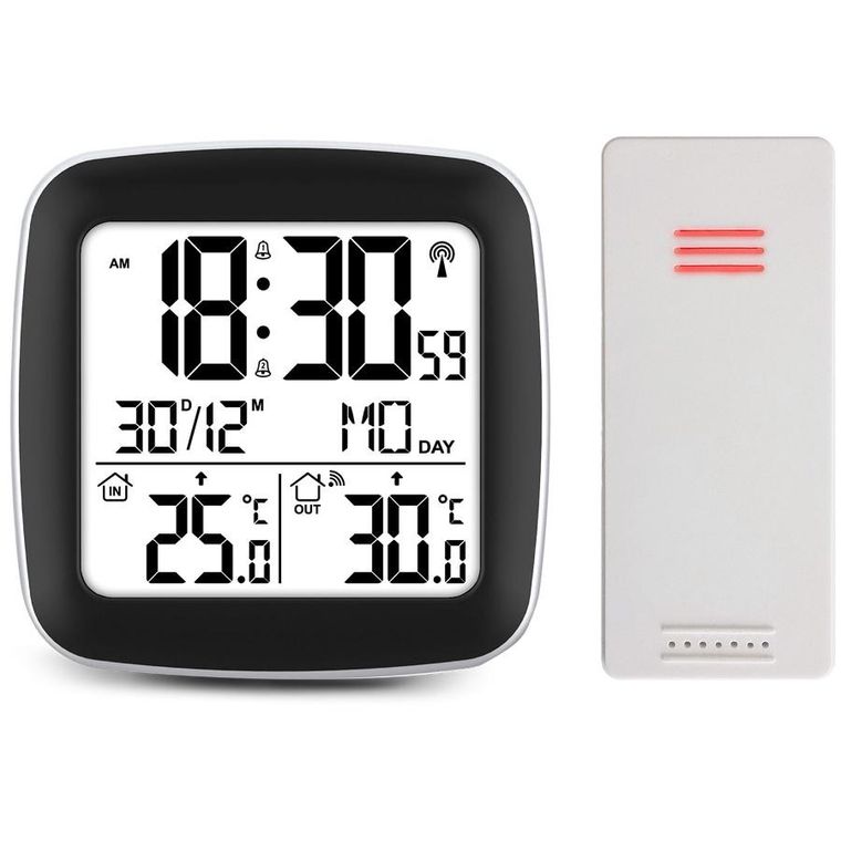 Berdsen, stacja pogodowa z wyświetlaczem, srebrna