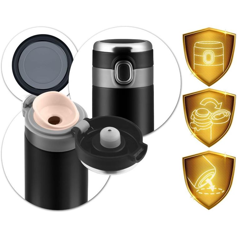 Berdsen, termos próżniowy, czarny, 450 ml