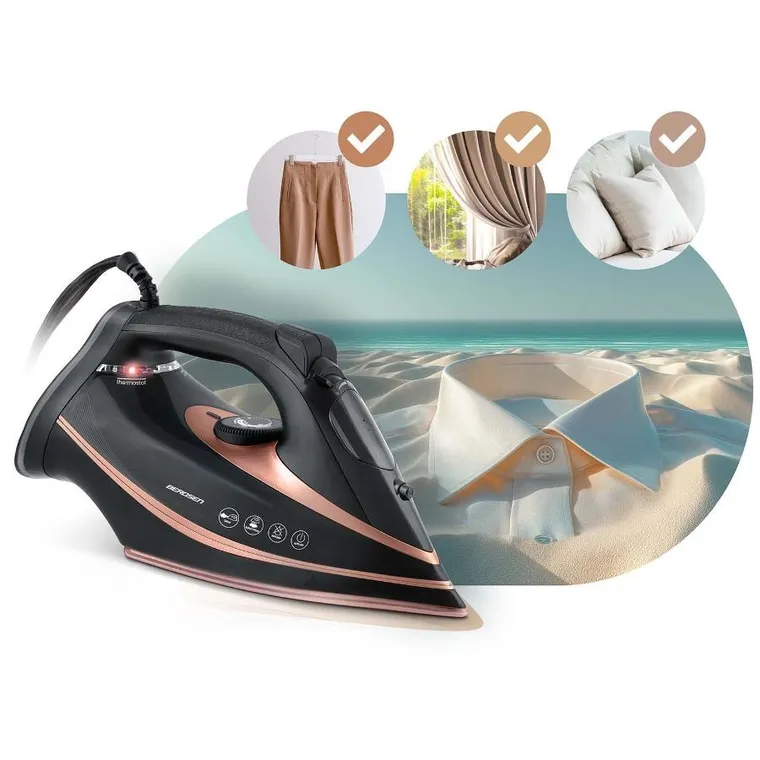 Berdsen, żelazko parowe, ceramiczna powłoka, praca w pionie, 3000W, BD-332