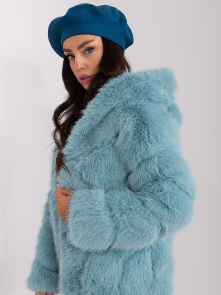 Beret damski, niebieski, Italy Moda