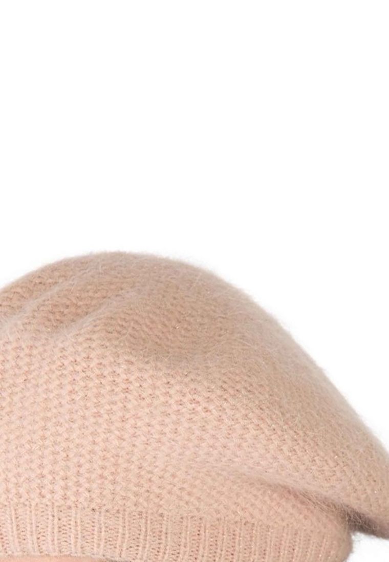 Beret damski, różowy, Ambra