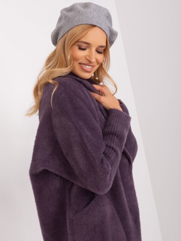 Beret damski, szary, Italy Moda