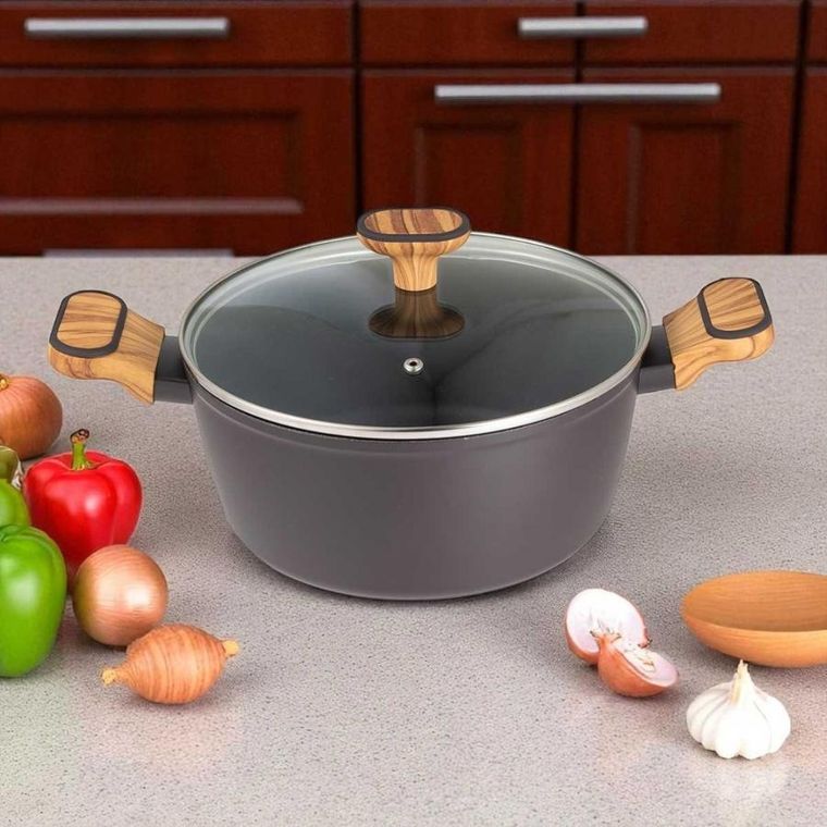 Bergner, Charcoal, garnek multiclad z pokrywą, 24 cm