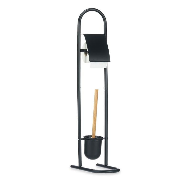 Berilo, Freshy, metalowy stojak na papier toaletowy i szczotkę, bambusowe elementy