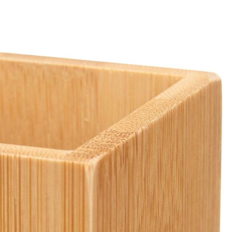 Berilo, kubek na szczoteczki do zębów, kwadratowy, bambusowy, 6,8-6,8-9,7 cm
