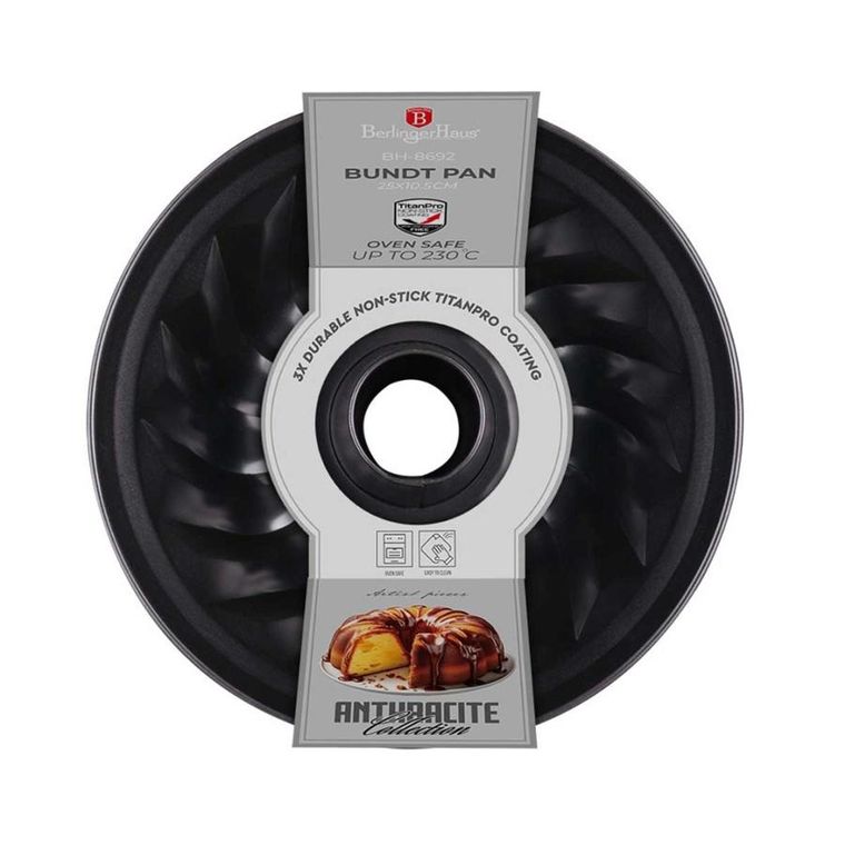Berlinger Haus, Anthracite, forma tytanowa do babki, 25 cm