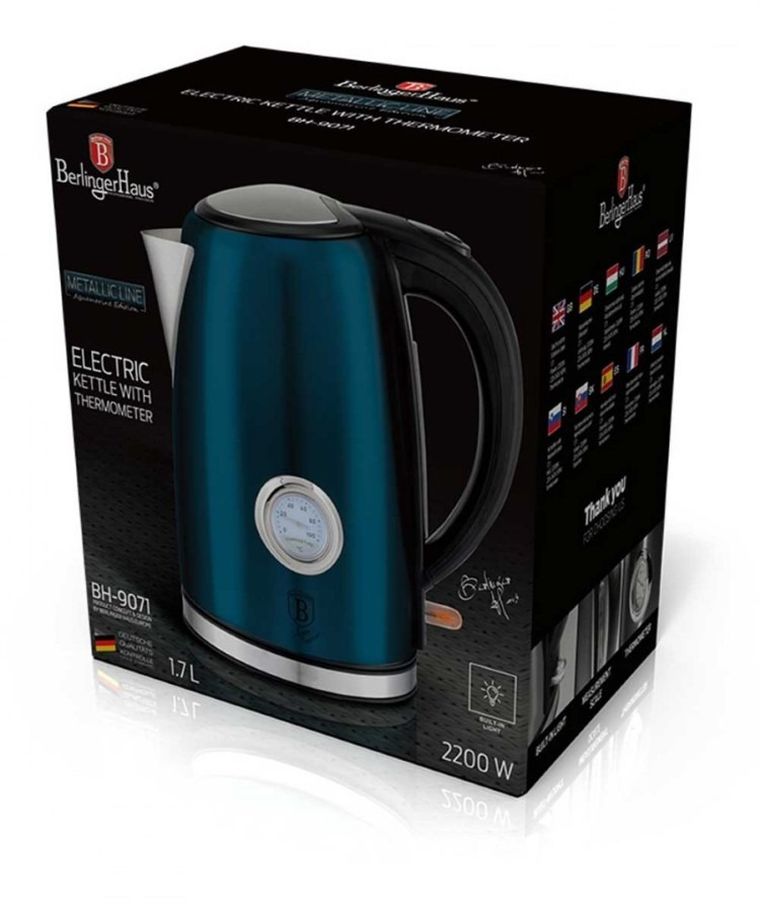 Berlinger Haus, Aquamarine, czajnik elektryczny z termometrem, 1700 ml